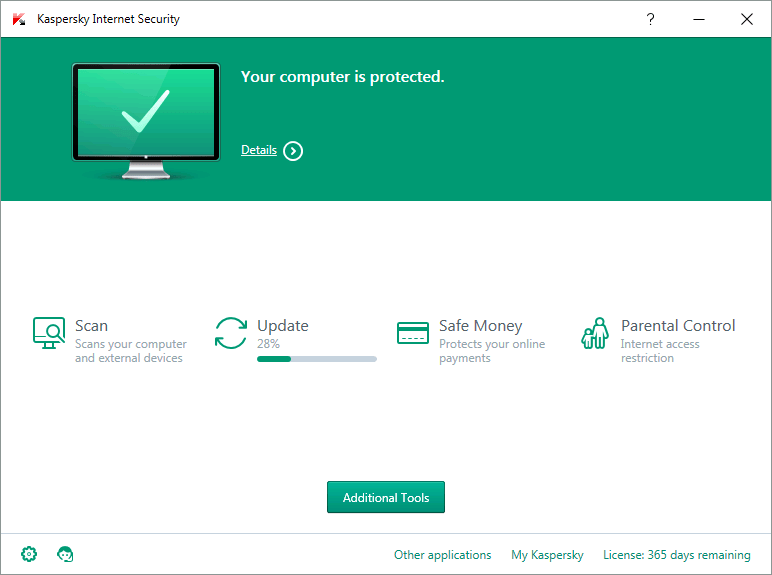 Kaspersky Internet Security desktop