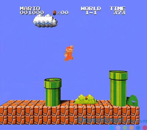 Giao diện của 3DNes khi chơi Mario