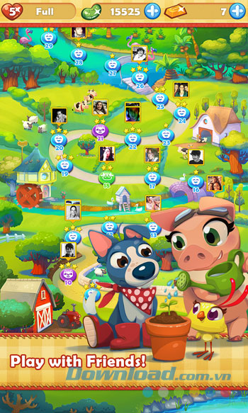 Giao diện chơi game Farm Heroes Saga trên Android