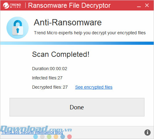 Phần mềm khôi phục file Ransomware File Decryptor 