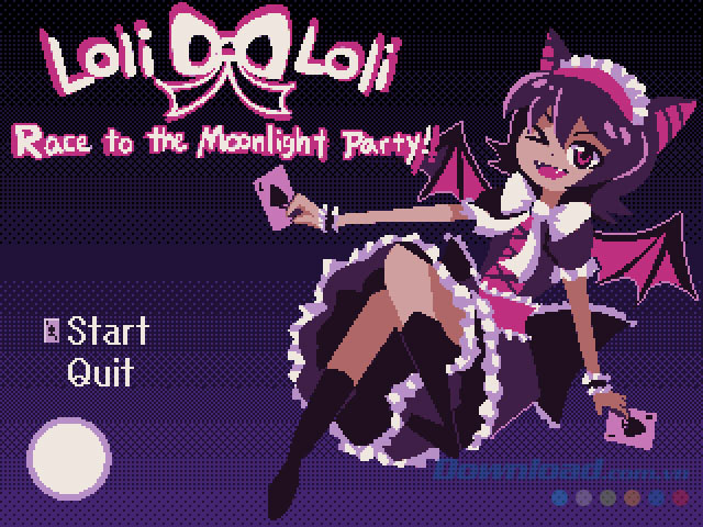 Main menu của game bắn súng LoliLoli: Race to the Moonlight Party