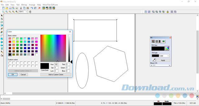 Vẽ hình và tô màu bằng phần mềm đồ họa Easy Art Draw