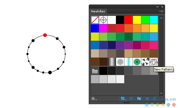 Chọn pattern mới trong Swatches