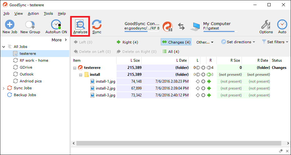 GoodSync giúp đồng bộ hóa các file, folder trên máy tính