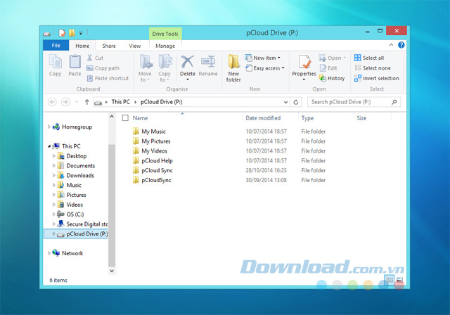 Sử dụng pCloud-Drive truy cập vào ổ đĩa ảo hoàn toàn mới để quản lý các tập tin và thư mục trên máy tính