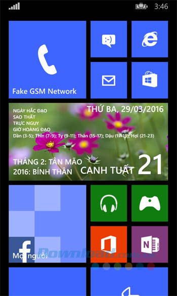 Hỗ trợ Live Tile trong suốt