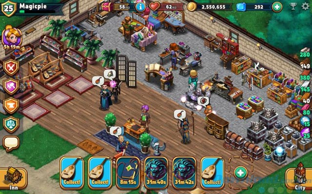 Giao diện game Shop Heroes