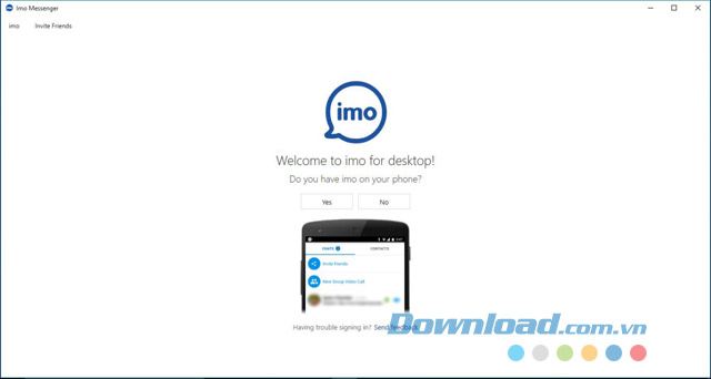Thu nhỏ ứng dụng chat và gọi video miễn phí Imo để tiện thực hiện một số thao tác khác trên máy tính
