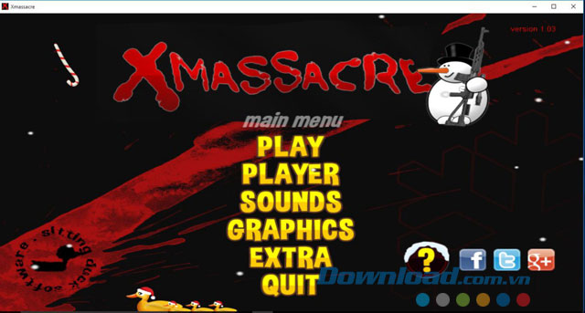 Main Menu của game bắn súng miễn phí cho PC Xmassacre