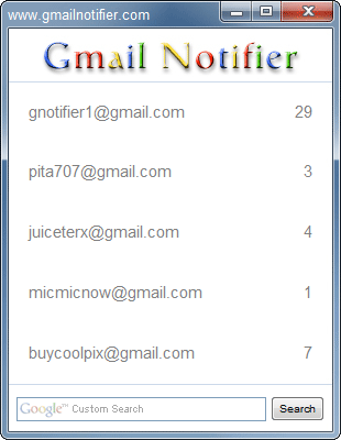 Quản lý nhiều địa chỉ Gmail bằng Gmail Notifier