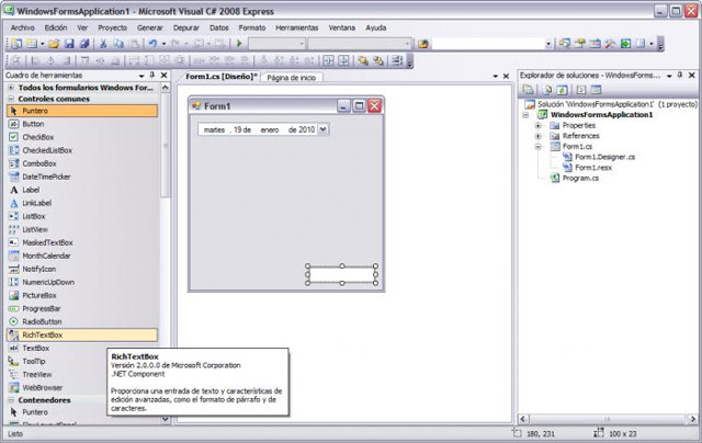 Visual C# 2008 Express Interface