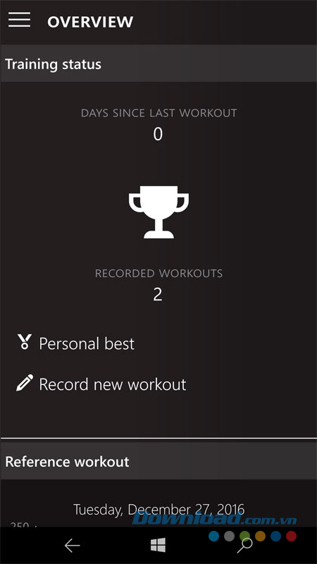 Xem thông tin tập thể dục bằng ứng dụng My Workouts cho Windows 10 Mobile
