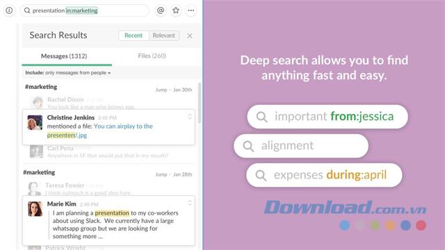 Tìm kiếm bất cứ thứ gì một cách nhanh chóng và dễ dàng bằng ứng dụng làm việc nhóm Slack cho Windows 10