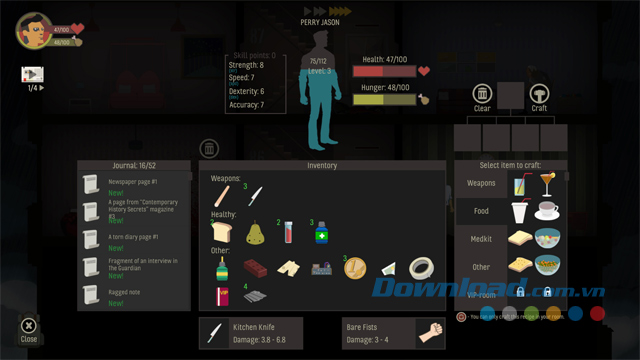 Hòm đồ của nhân vật trong game phiêu lưu hành động SKYHILL cho máy tính, Mac và Linux