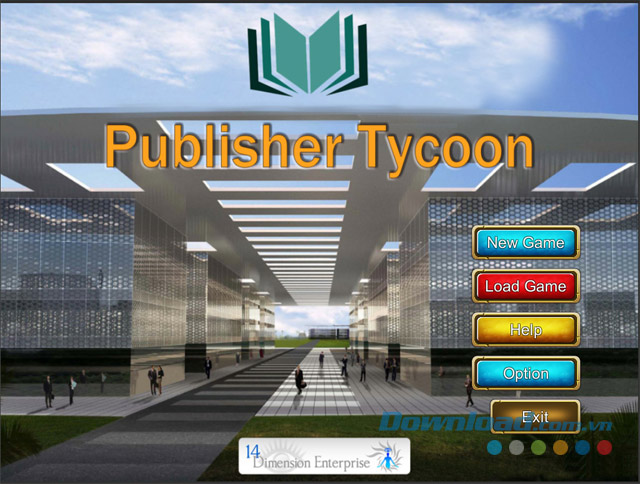 Main menu của game mô phỏng mới Publisher Tycoon cho máy tính