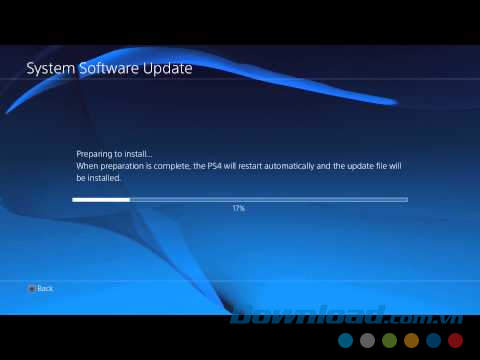 Cài đặt PlayStation 4 System Software Update theo các bước trên màn hình