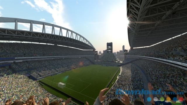 Góc nhìn sân vận động từ xa trong game bóng đá EA SPORTS FIFA 17 cho Xbox One