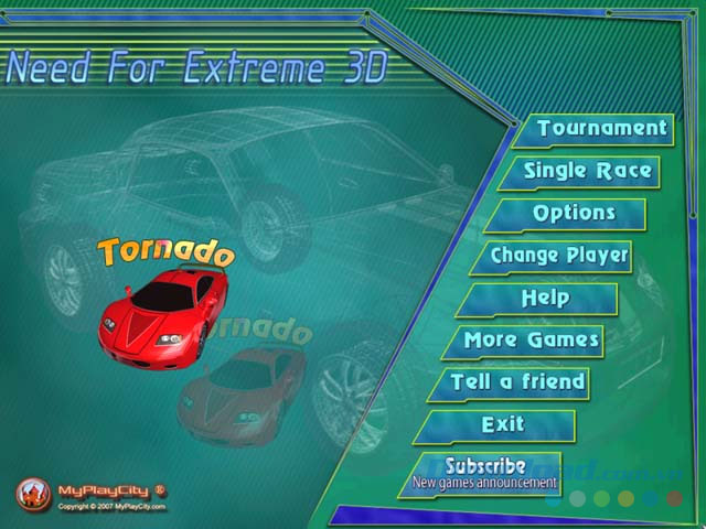 Menu game Need for Extreme 3D