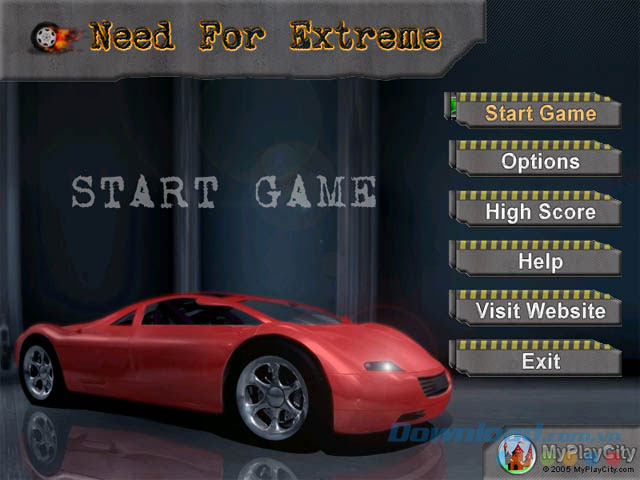 Menu game Need for Extreme