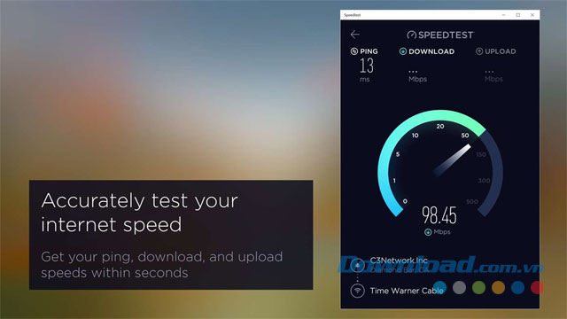 Kiểm tra tốc độ đường truyền Internet bằng ứng dụng miễn phí Speedtest by Ookla cho Windows 10