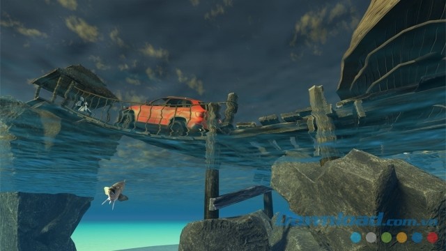 Góc nhìn đẹp từ dưới nước trong game lái xe địa hình Off-Road Paradise: Trial 4x4 cho máy tính