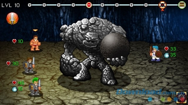 Chạm trán các tên trùm quái vật khổng lồ trong game nhập vai miễn phí Soda Dungeon cho máy tính