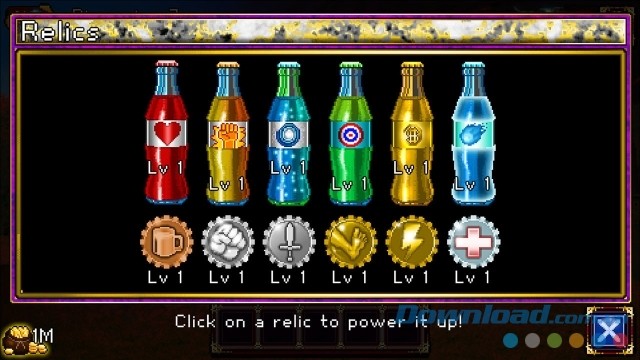 Tăng cấp độ và sức mạnh trong game nhập vai miễn phí Soda Dungeon cho máy tính