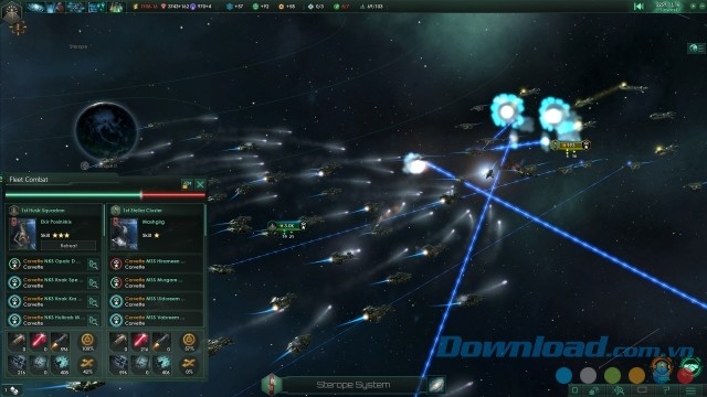 Chiến đấu quyết liệt trong game chiến thuật Stellaris cho máy tính, Mac và Linux