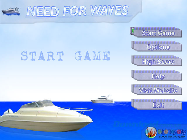 Menu game Need for Waves