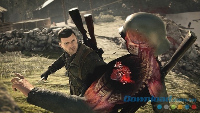 Tấn công kẻ thù ở cự ly gần trong game bắn súng Sniper Elite 4 cho Xbox One
