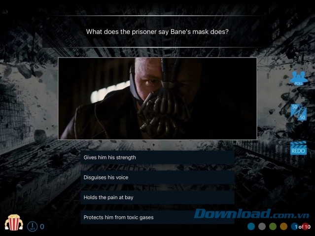 Tìm ra phương án chính xác cho câu hỏi trong game đố vui miễn phí PopcornTrivia cho máy tính và Windows 10 Mobile
