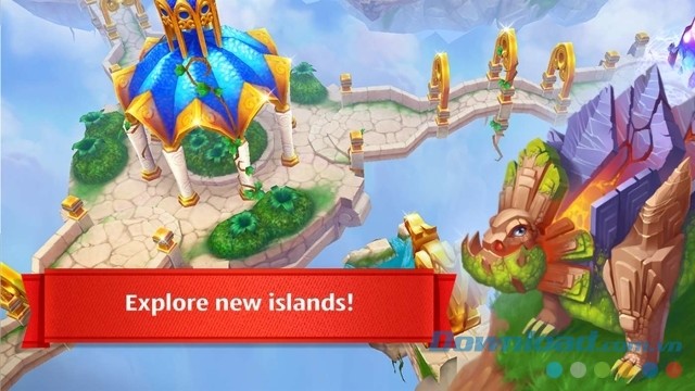Khám phá các hòn đảo mới trong game chiến thuật phiêu lưu miễn phí Dragons World cho máy tính và Windows 10 Mobile