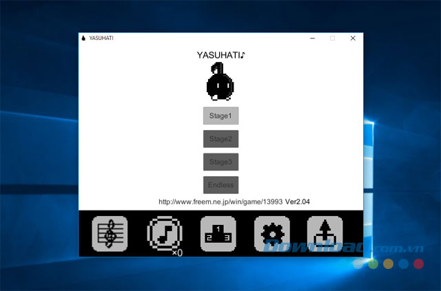 Main menu of the free game Don't Stop Eighth Note (Yasuhati) for computers