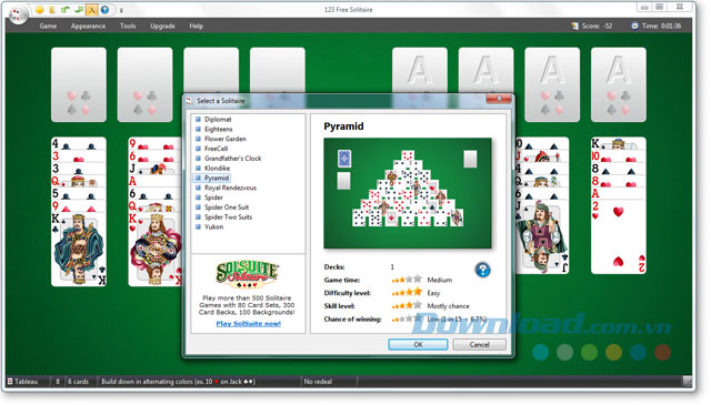 Giao diện trò chơi 123 Free Solitaire
