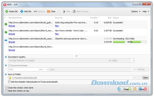 Giao diện phần mềm Tomabo MP4 Downloader