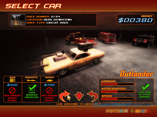 Select race car and upgrade