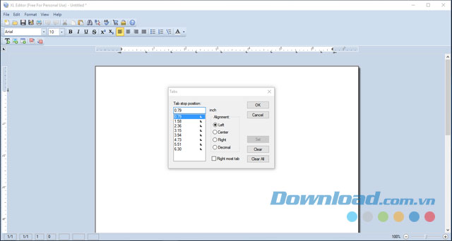 Sử dụng tính năng tab của ứng dụng xử lý văn bản và chỉnh sửa PDF XL Editor cho máy tính