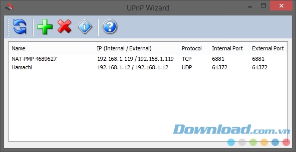 Giao diện chính của công cụ miễn phí UPnP Wizard cho máy tính