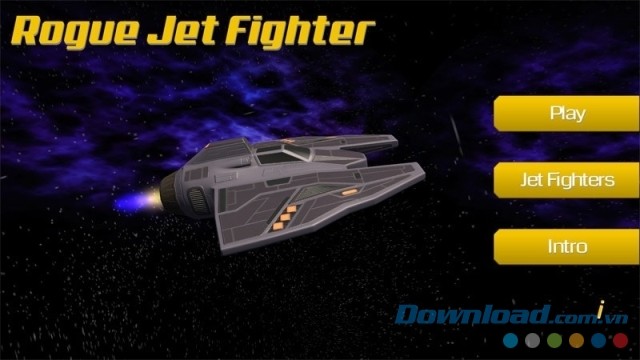 Main menu của game bắn súng không gian miễn phí Rogue Jet Fighter cho máy tính và Windows Phone