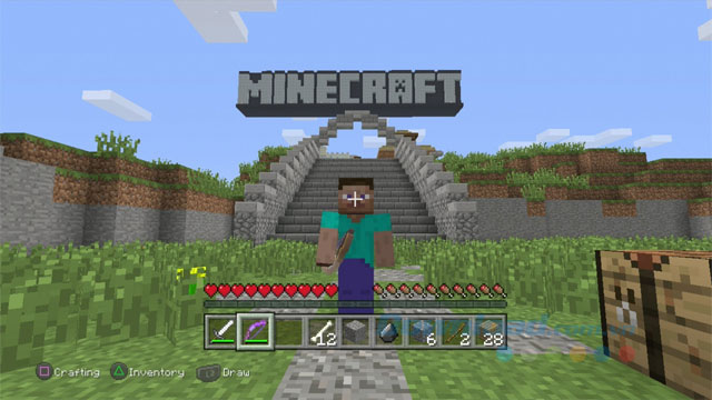 Giao diện game Minecraft PS3