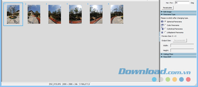 Giao diện chính của phần mềm chụp ảnh toàn cảnh Easypano Panoweaver Standard cho máy tính