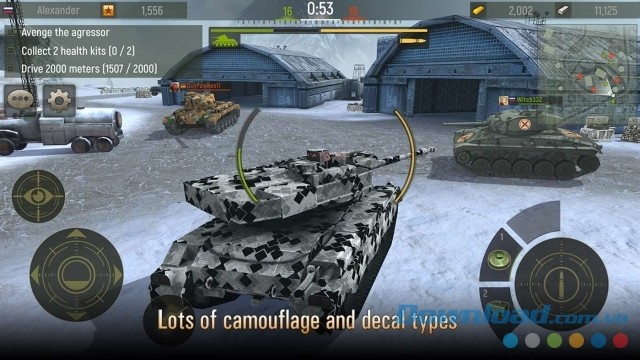 Trang trí chiếc xe tăng theo ý muốn trong game bắn xe tăng miễn phí Grand Tanks cho máy tính & Windows Phone