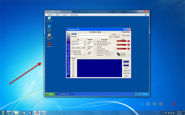 Giao diện Windows XP Mode