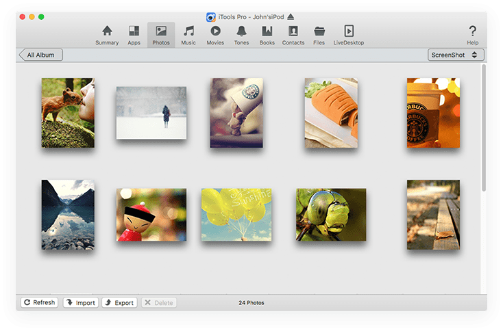 Thư viện quản lý hình ảnh trên iTools Mac