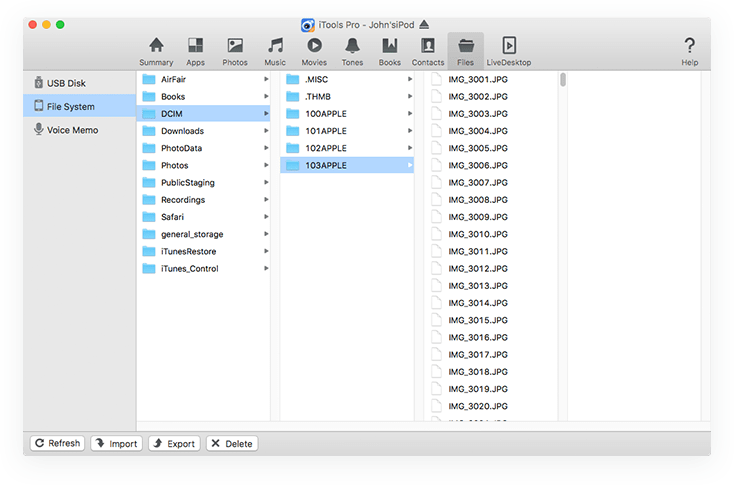 Dễ dàng quản lý các tệp iPhone trên iTools Mac