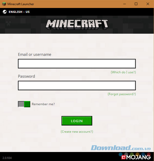Đăng nhập vào ví Minecraft của bạn
