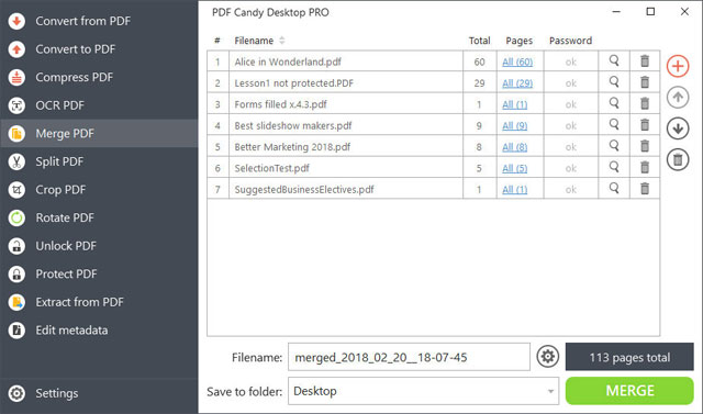 The interface of PDF Candy