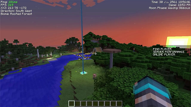 Hiển thị thông tin game Minecraft