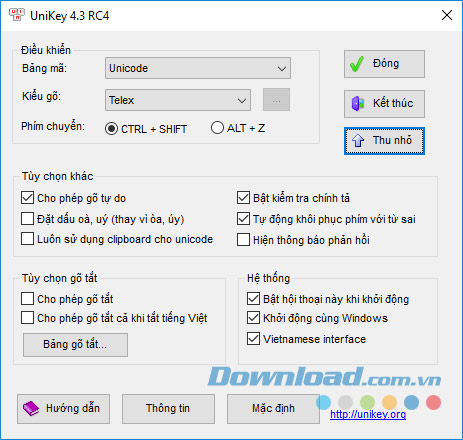 Phần mềm gõ tiếng Việt Unikey có thể chạy "ngon lành" trên Windows 10