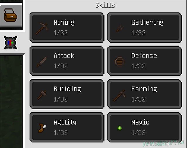 Mod nâng cấp kỹ năng trong Minecraft